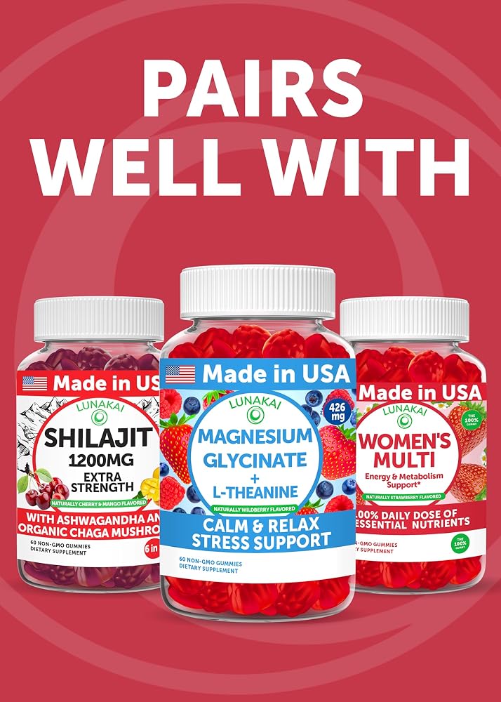 Lunakai USA Made KSM-66 Ashwagandha Gummies for Women & Men