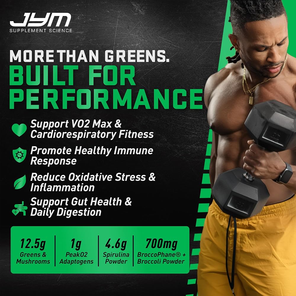JYM Greens Powder Supplement with Organic Spirulina - 15.2 Oz - image 2
