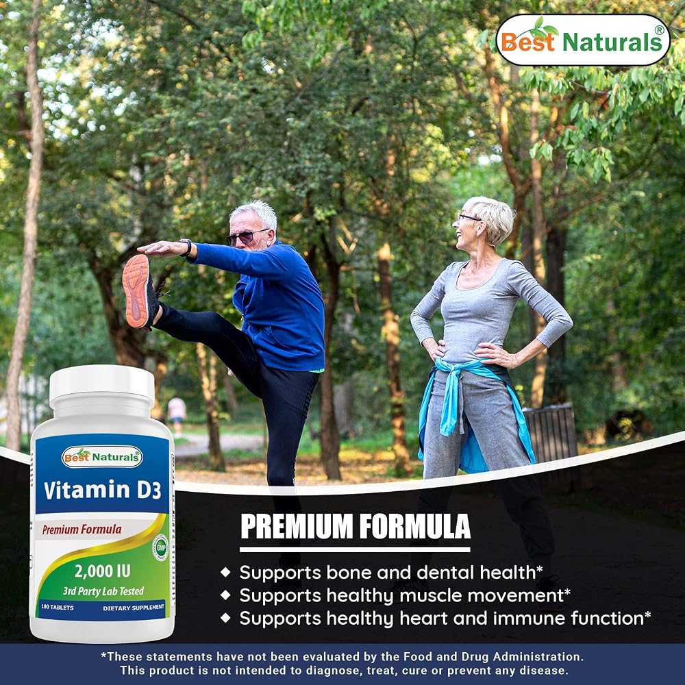 Best Naturals Vitamin D3 2000 IU (50 mcg) - 100 Tablets - 100 Days - image 6