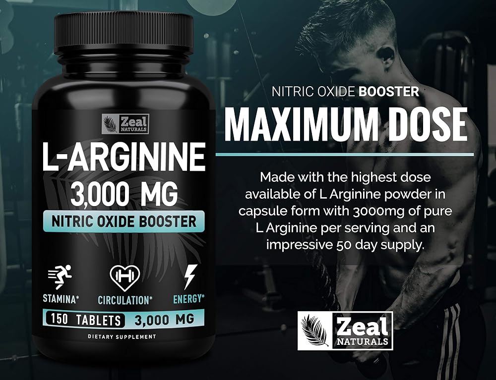 Zeal Naturals L-Arginine 3000mg Supplement - 150 Tablets - image 5