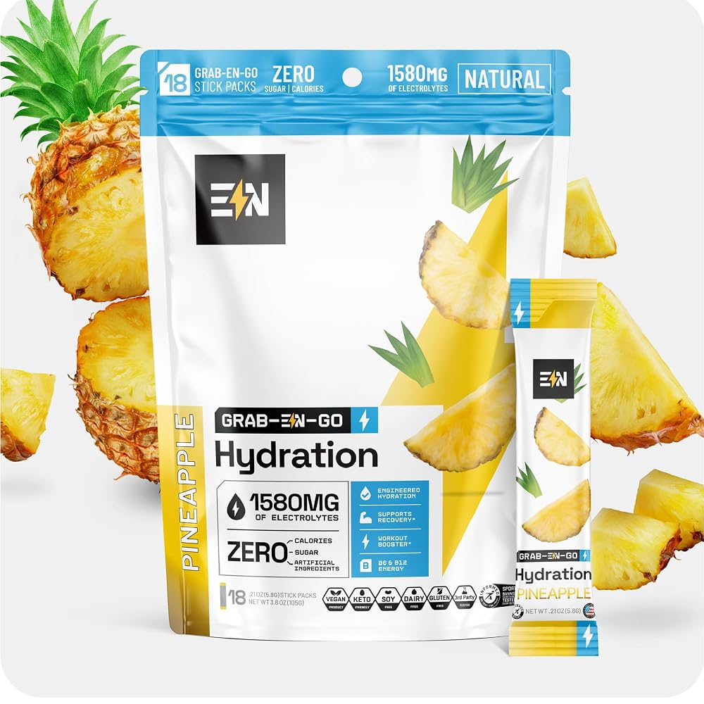 Engineered Nutrition Sugar-Free Electrolyte Powder Packets Pineapple