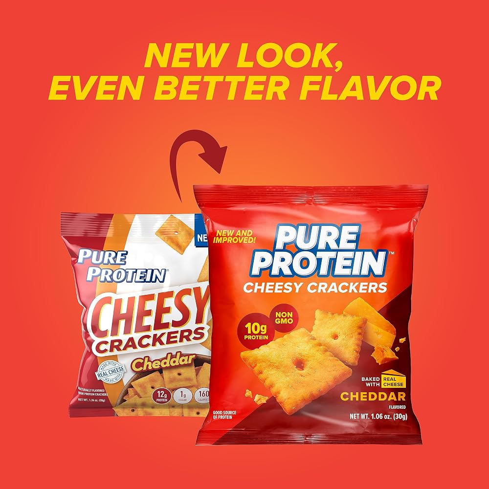 Pure Protein Cheesy Crackers Cheddar 10G Protein - 12 Pack - image 4