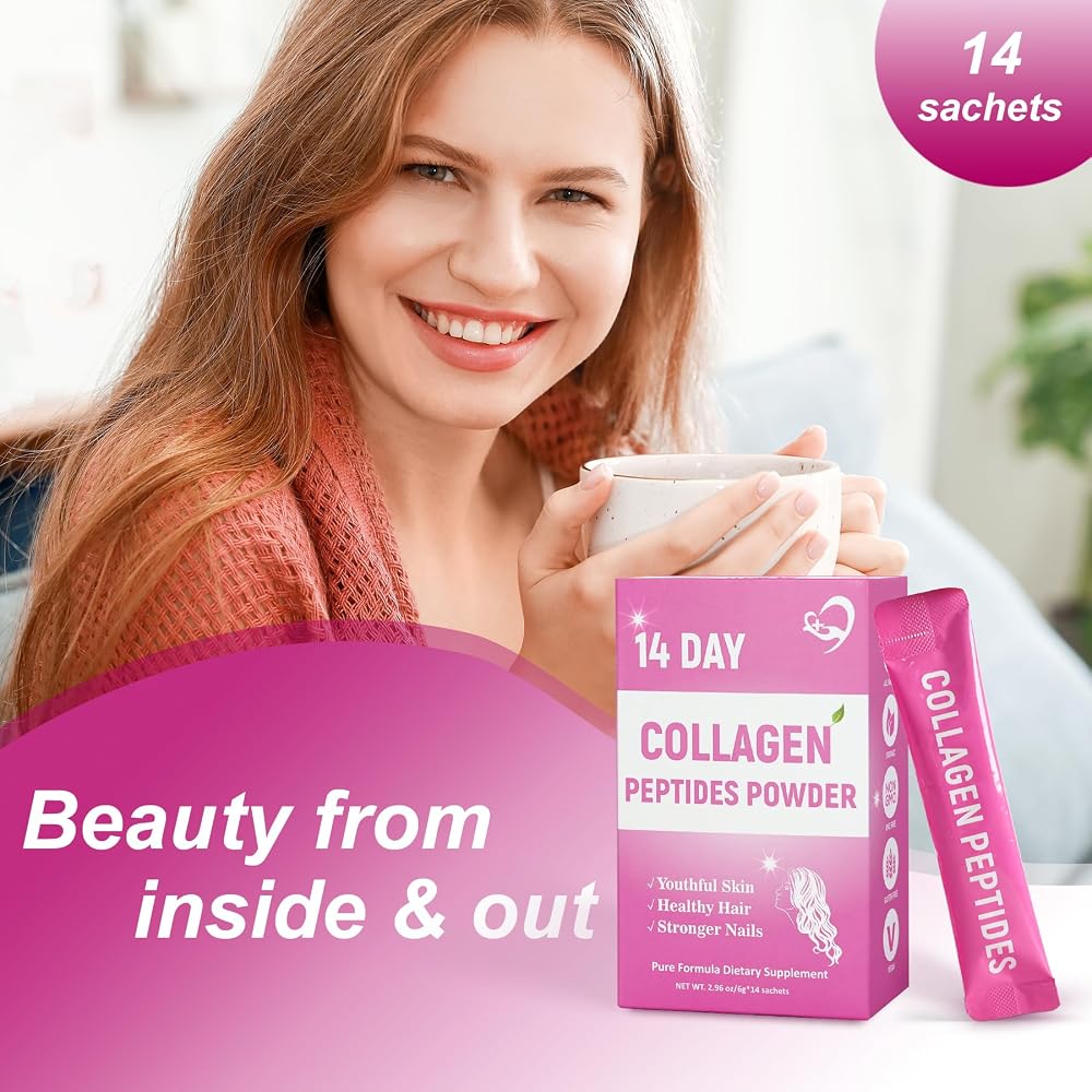 Laicuherb Collagen Peptides Powder for Skin, Hair & Nails - 14 Sachets - image 2