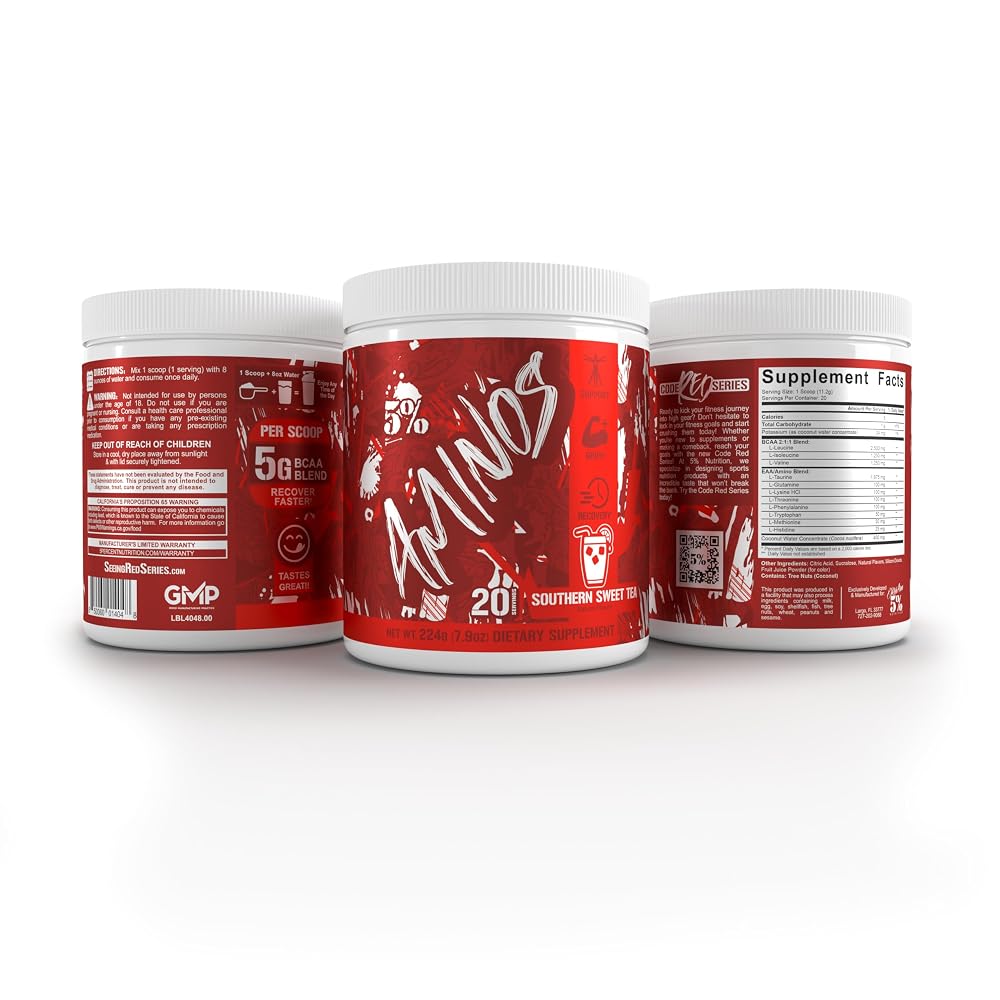 5% Nutrition Code Red Aminos BCAA Powder - 7.9 oz - image 6