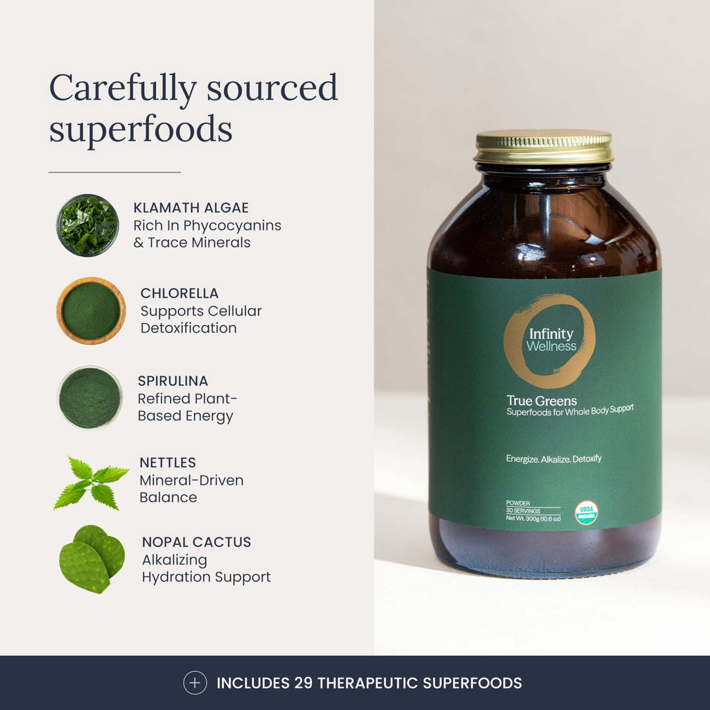 Infinity Wellness Greens Superfood Powder Supplement with Spirulina