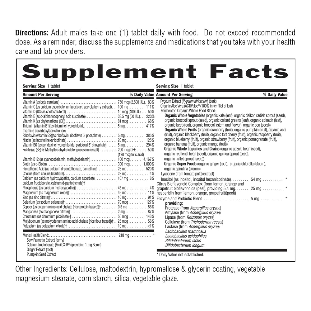 Country Life Core Daily-1 Multivitamin for Men with Probiotics - 60 Tablets - image 3