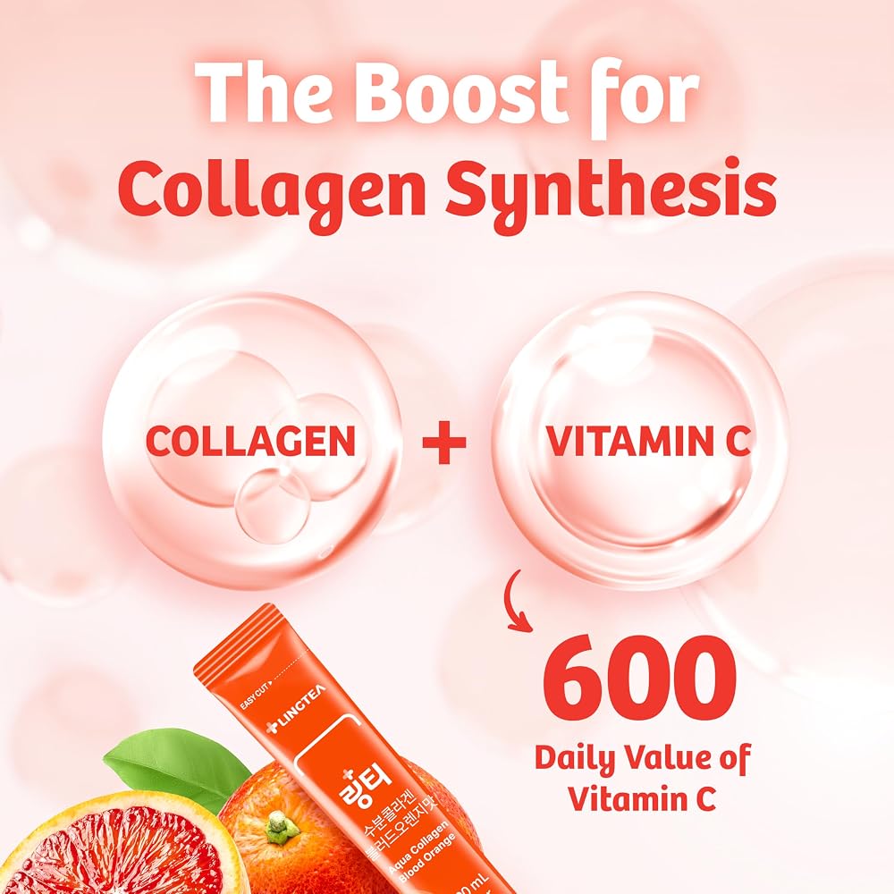 LINGTEA Collagen Drink Mix Blood Orange - 10 Stick Packs - image 5