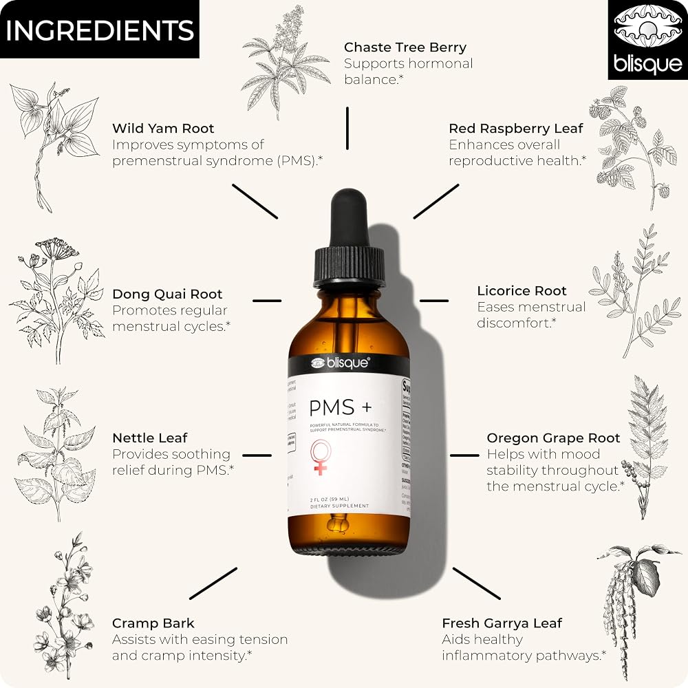 Blisque Natural PMS Support Supplement for Period Cramps - 59 Servings - image 4