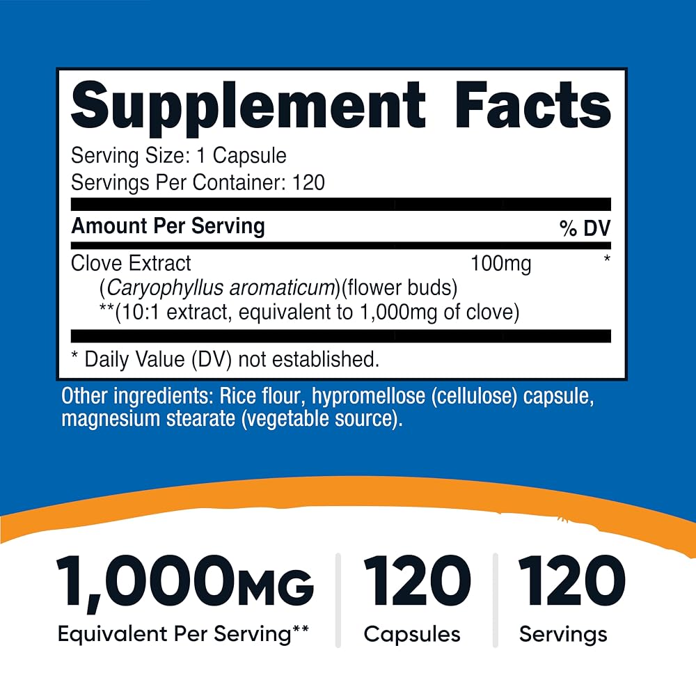 Nutricost Clove Extract 100mg - 120 Capsules - image 2