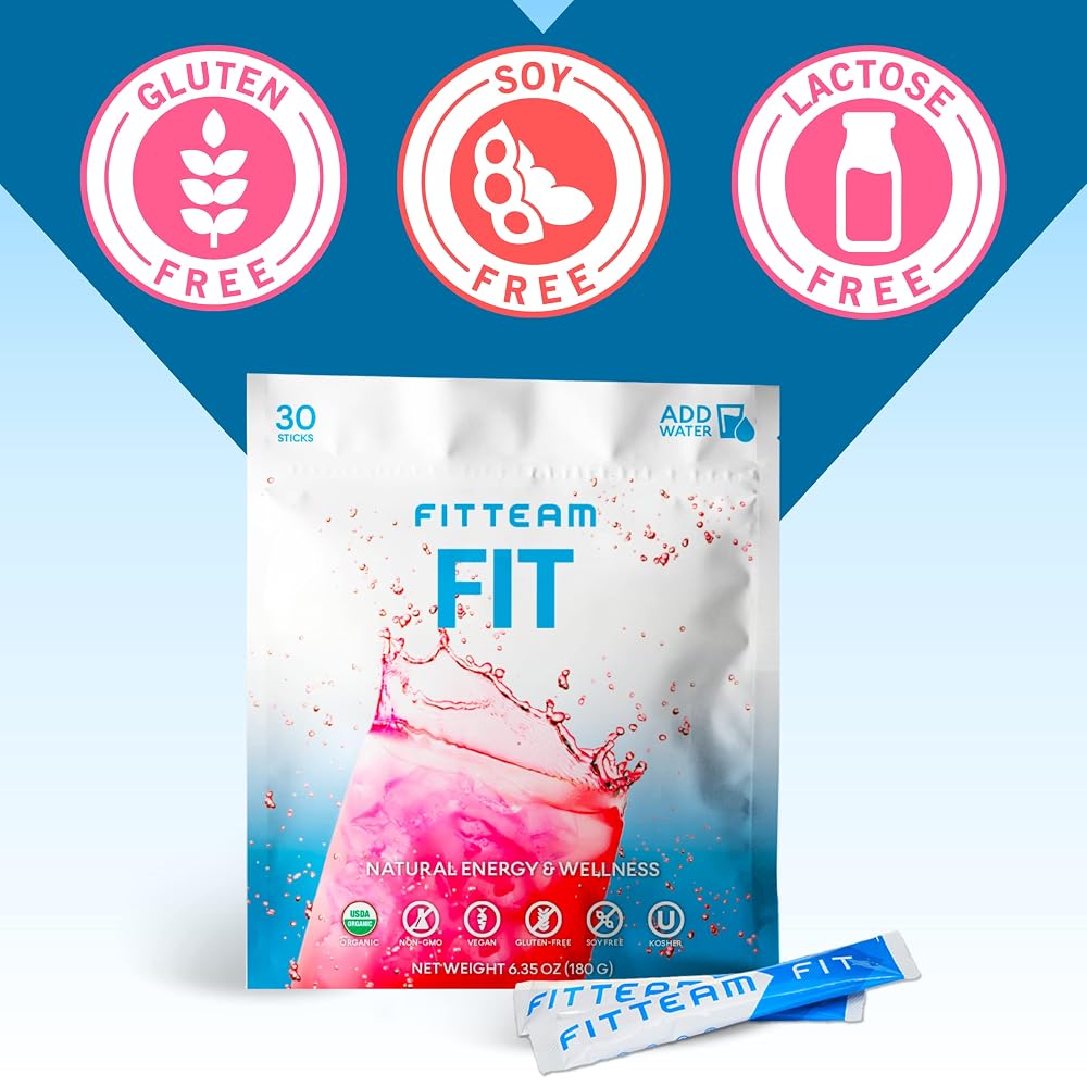 FITTEAM Fit Sticks Organic Energy Drink Mix - 30 Stick Packs - image 6
