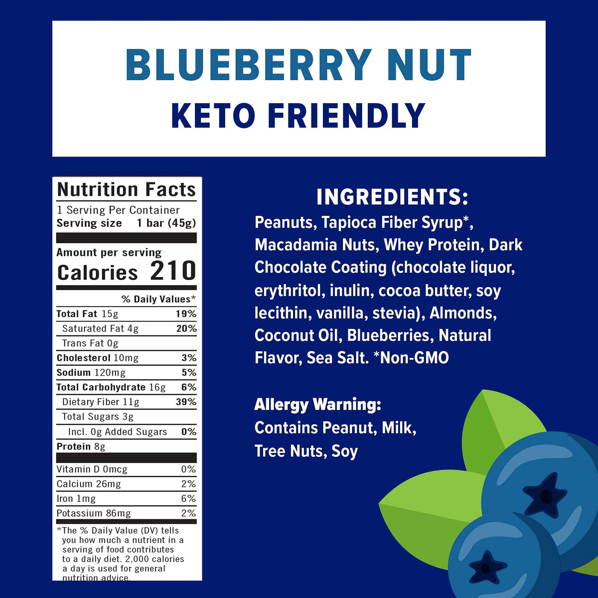 JIMMYBAR JiMMY! Keto Protein Bar Blueberry Nut - 12 Count - image 2