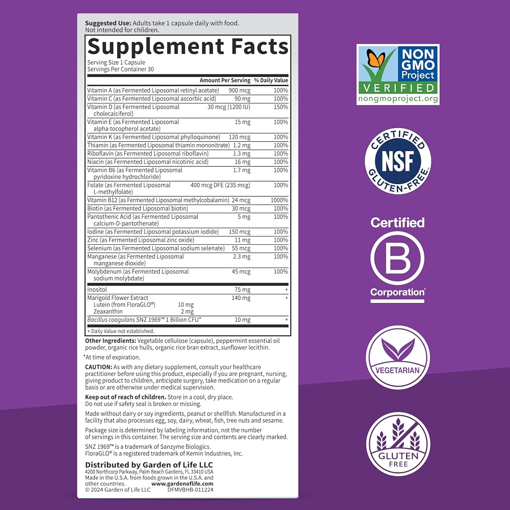 Garden of Life Dr. Formulated Multi+ Brain Health - 30 Vegetarian Capsules - image 5