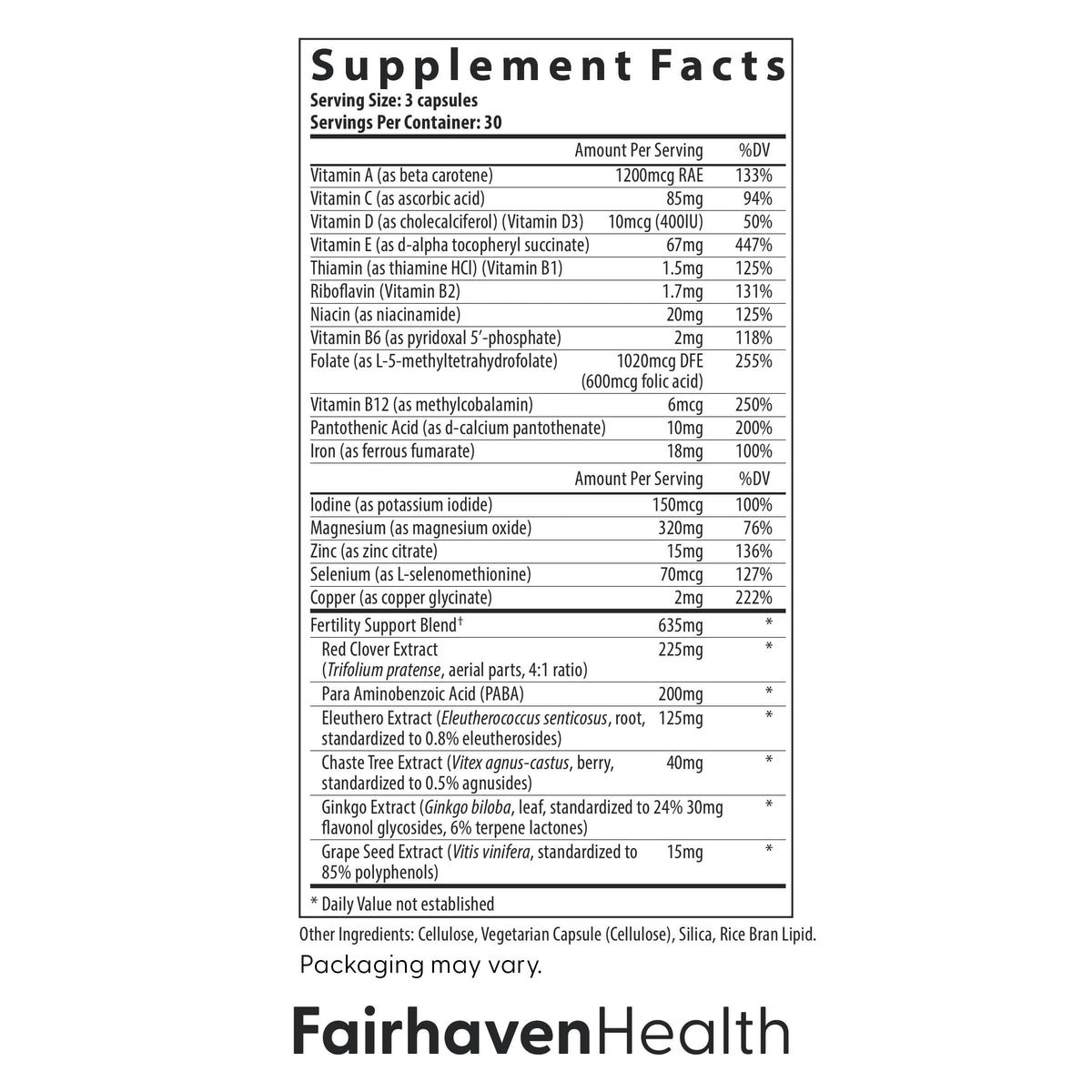 Fairhaven Health FertilAid for Women Multivitamin - 180 Capsules - image 4