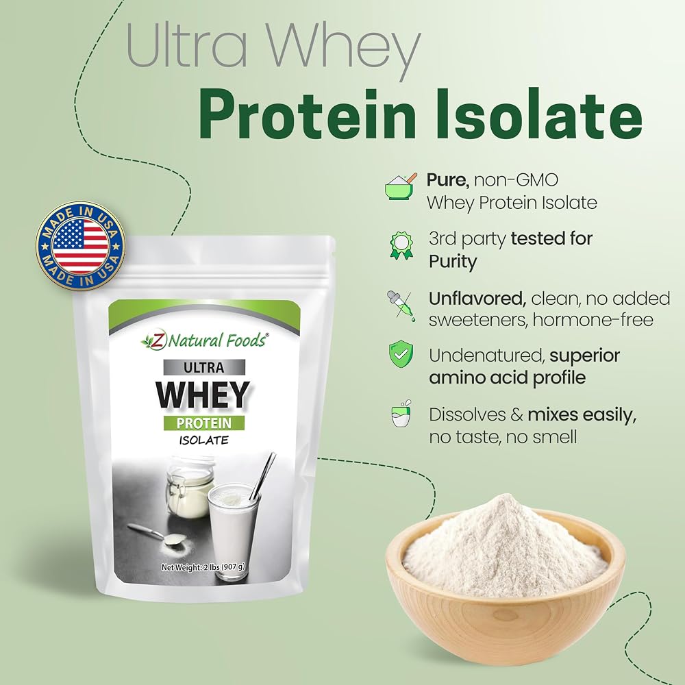 Z Natural Foods Ultra Whey Protein Isolate Powder - 2 lb - image 3
