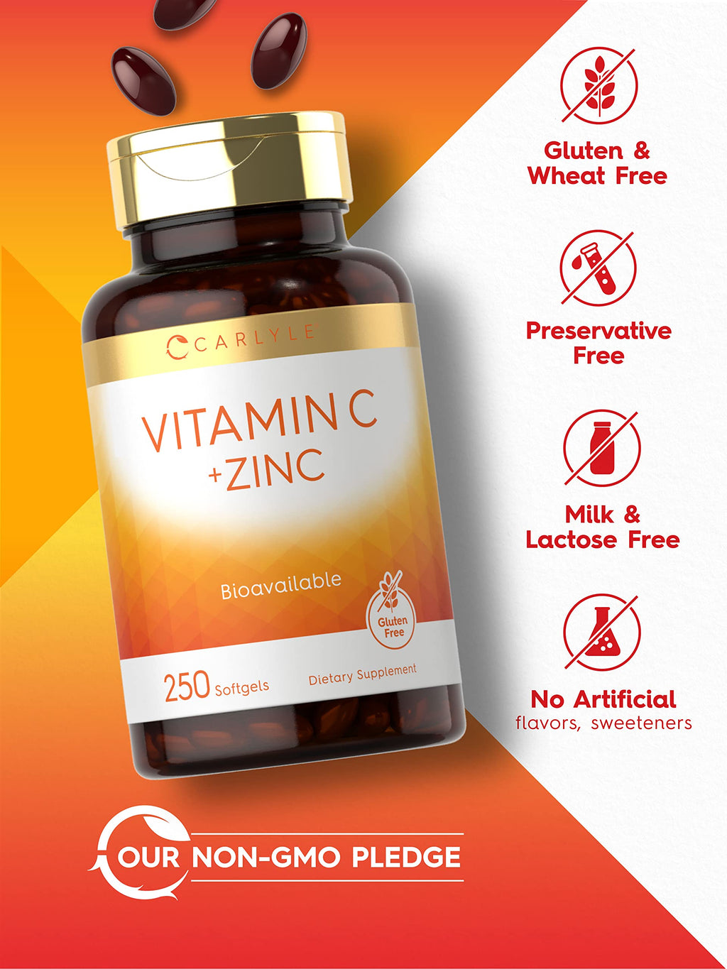 Carlyle Vitamin C with Zinc - 250 Softgels - image 4