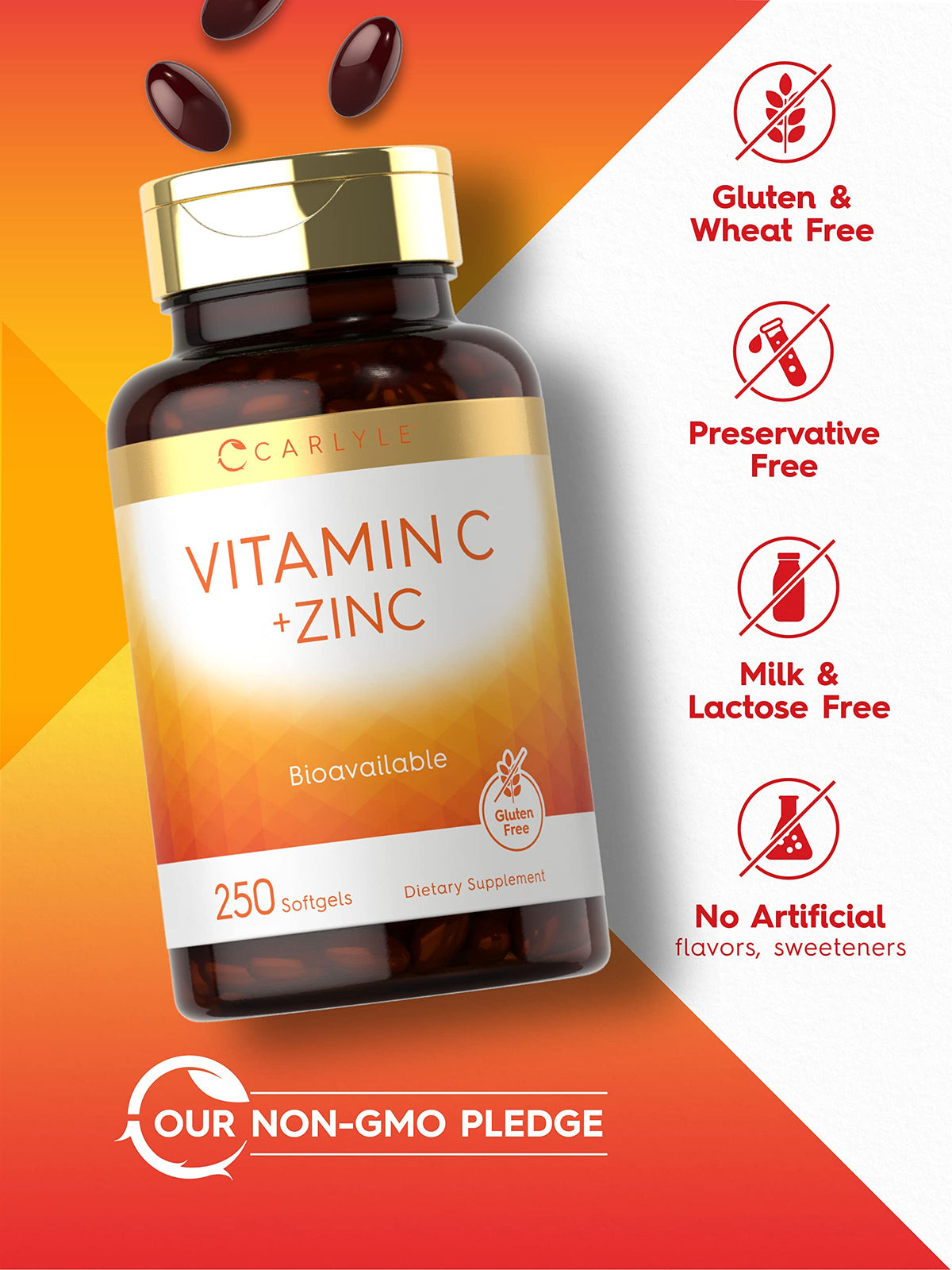 Carlyle Vitamin C with Zinc - 250 Softgels - image 4