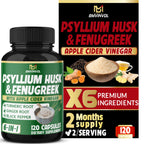 BMVINVOL Psyllium Husk Fiber Supplement Digestion Support - 120 Capsules