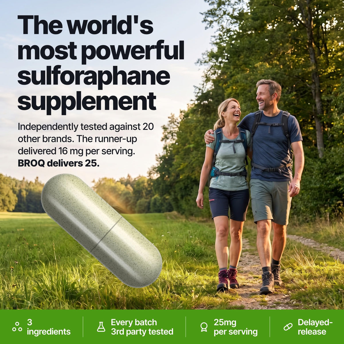 OPUS LONGEVITY BROQ Sulforaphane Supplement 25mg - 60 Capsules - image 3