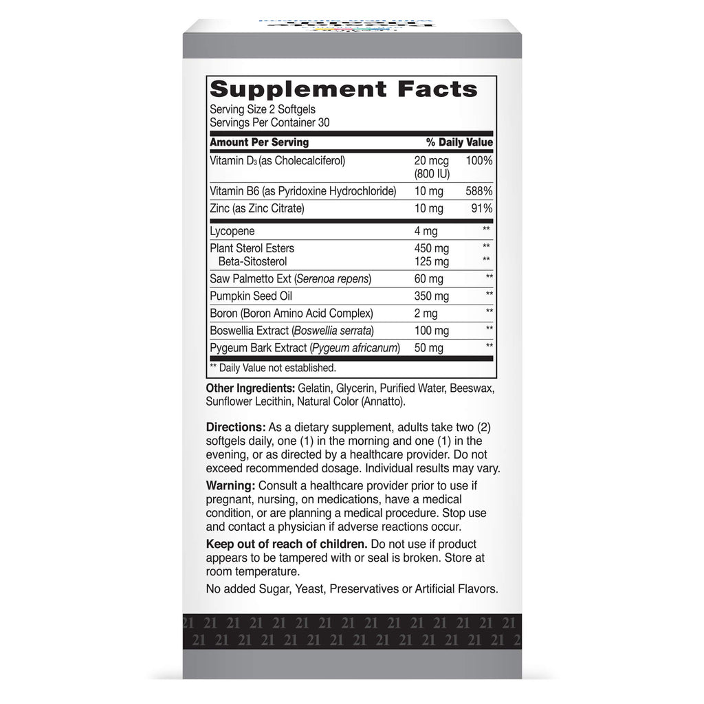 21st Century Prostate Health with Beta-Sitosterol - 60 Softgels - image 6