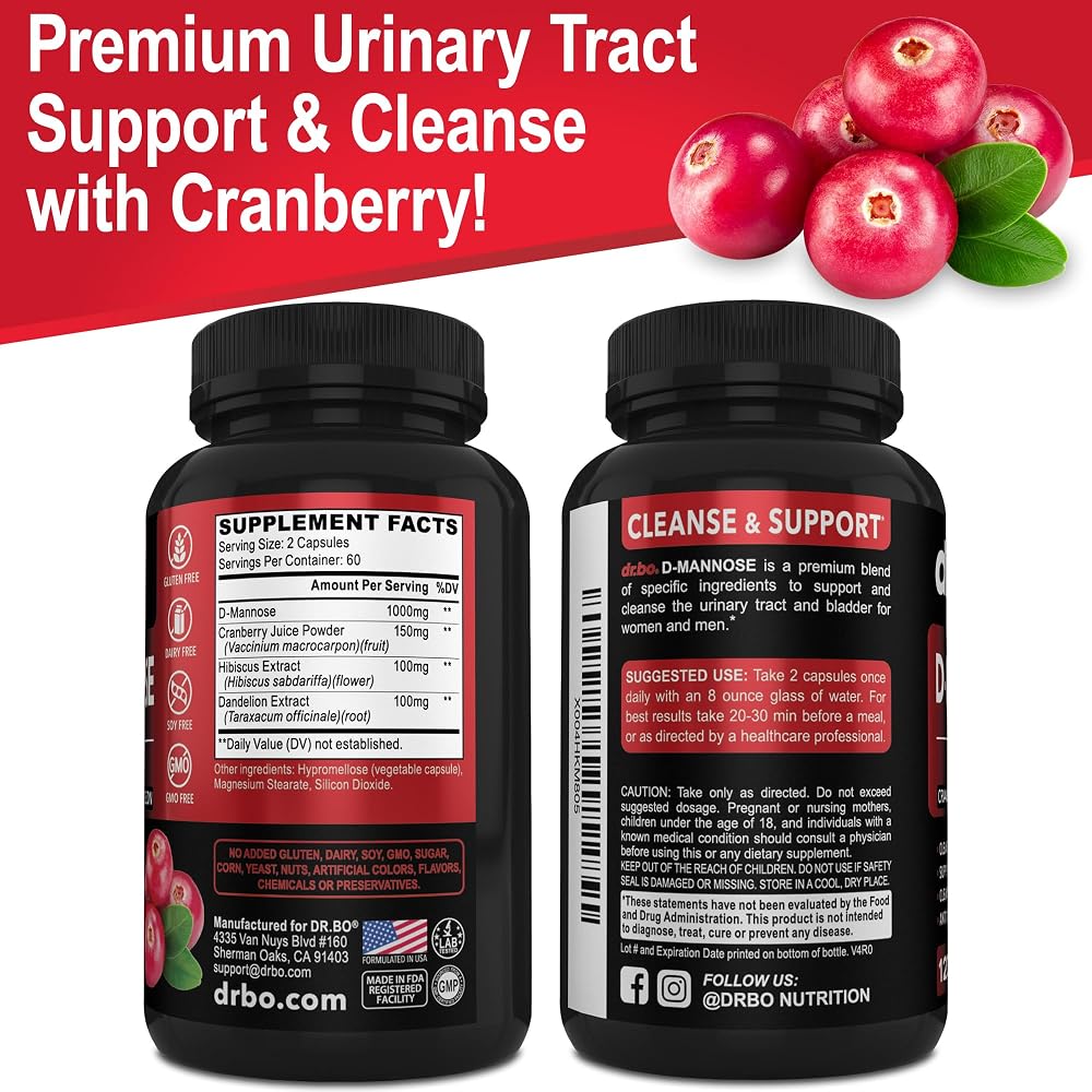 DR. BO D-Mannose 500mg Capsules for Urinary Tract Health - image 9