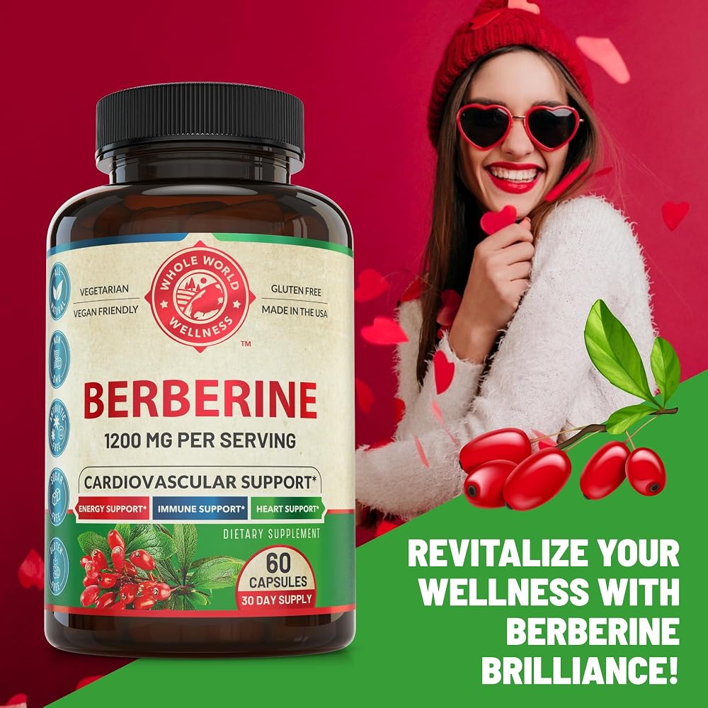 Whole World Wellness Berberine 1200mg Cardiovascular Support - 60 Capsules - image 2
