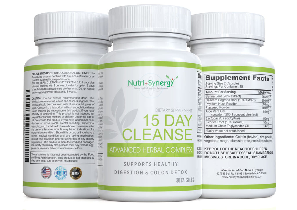 Nutri + Synergy 15 Day Colon Cleanse Advanced Herbal Complex - 30 Capsules - image 4