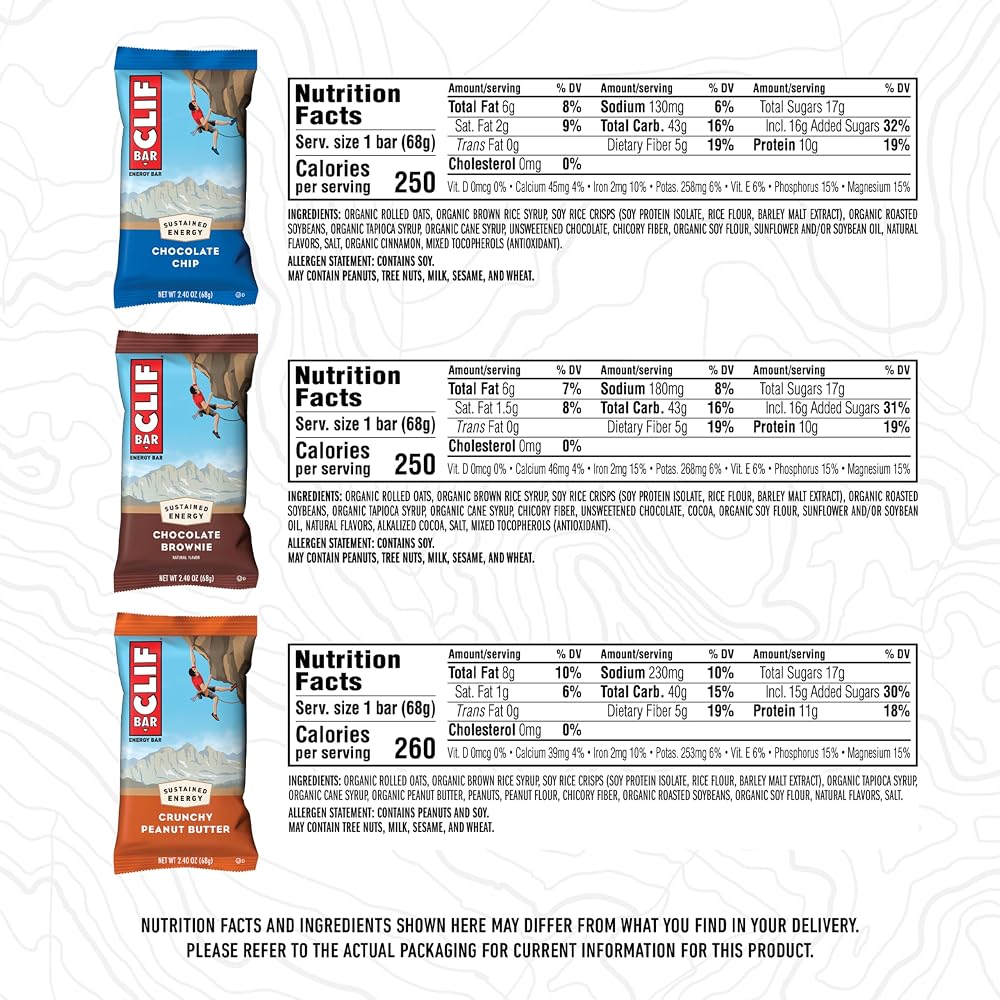 CLIF BAR Protein Energy Bars, Variety Pack, 4 Flavors