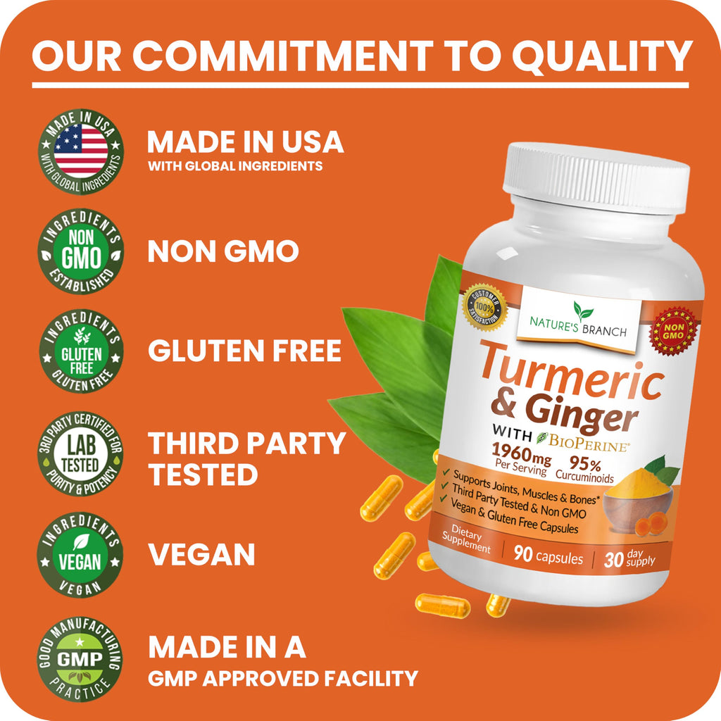 Nature's Branch Turmeric Ginger Joint Support - 90 Capsules - image 7
