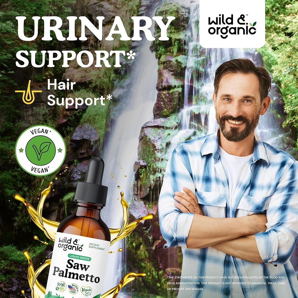 Wild & Organic Saw Palmetto Liquid Extract Supplement for Men & Women