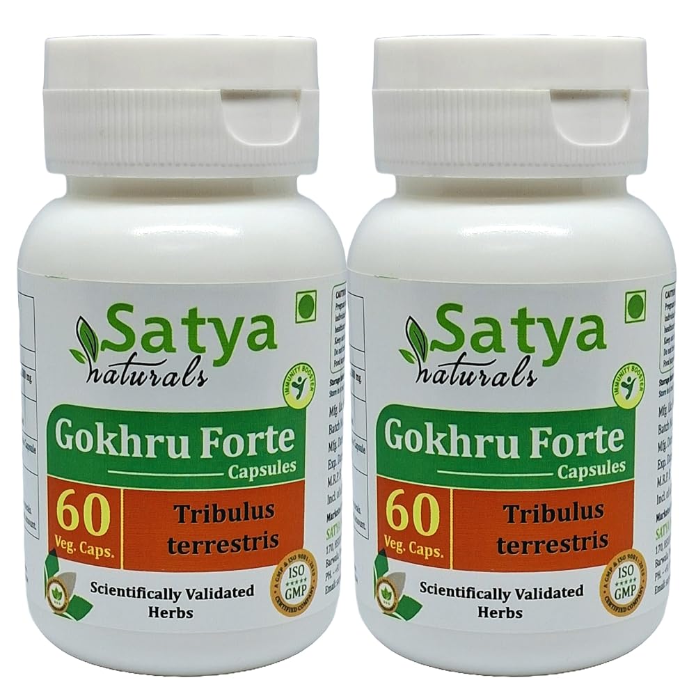 Satya Naturals Gokhru Forte Tribulus Terrestris 500 mg - 60 Vegetarian Capsules