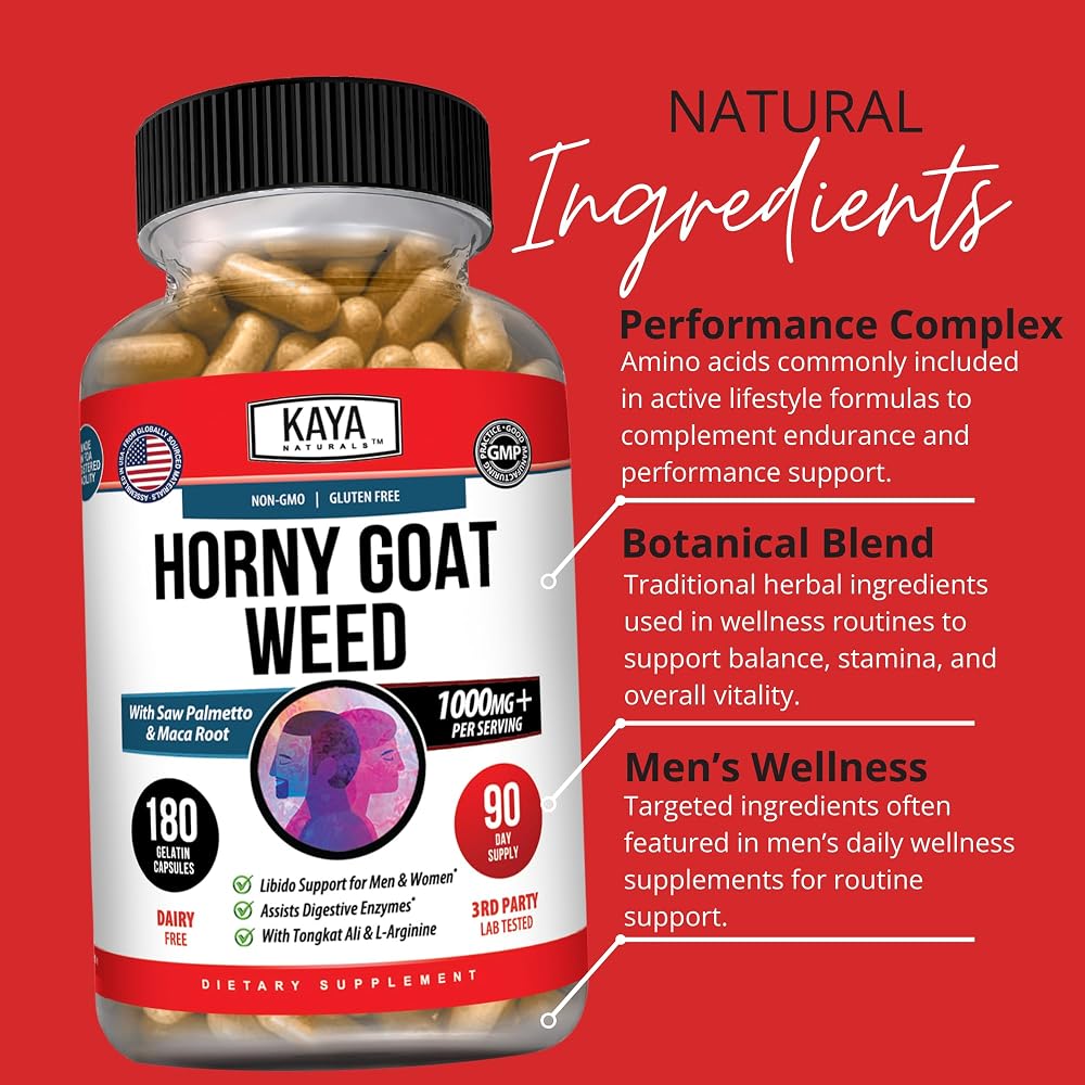 Kaya Naturals Horny Goat Weed Extract - 180 Capsules - image 5