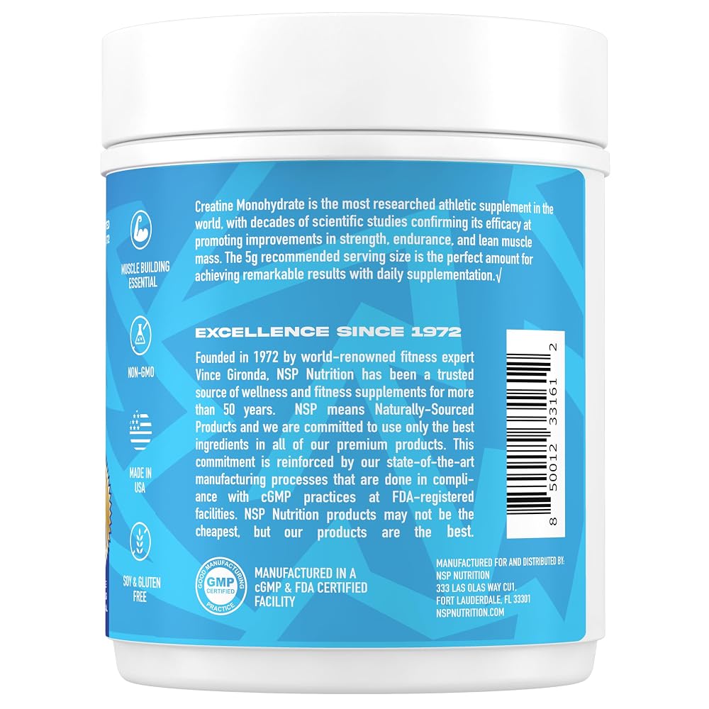 NSP Nutrition Micronized Creatine Monohydrate Powder - 100 Servings - image 4