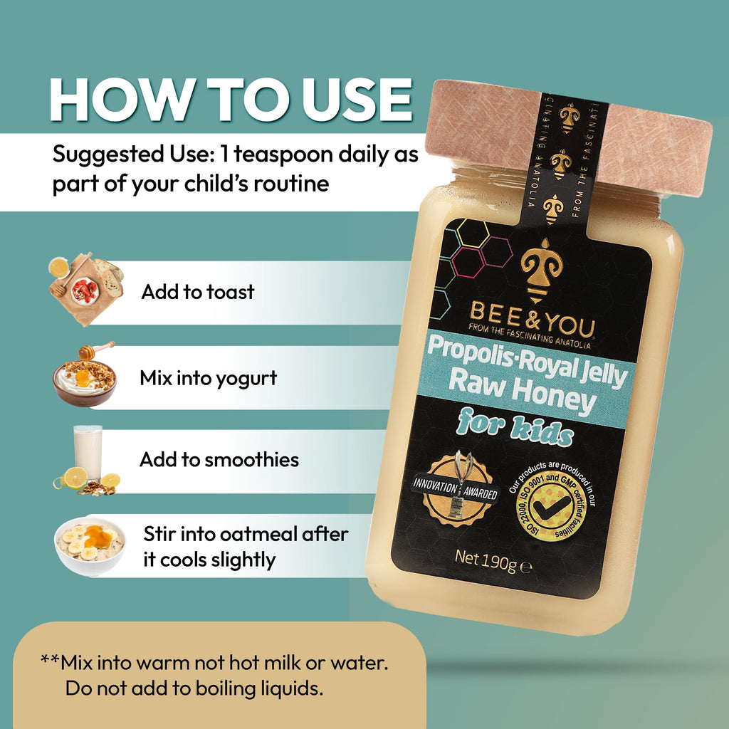 Bee and You Royal Jelly Raw Honey for Kids Immune Support - 6.7 oz - image 7
