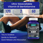 VANI Vitamin B1 with Benfotiamine 500mg - 120 Capsules - image 5