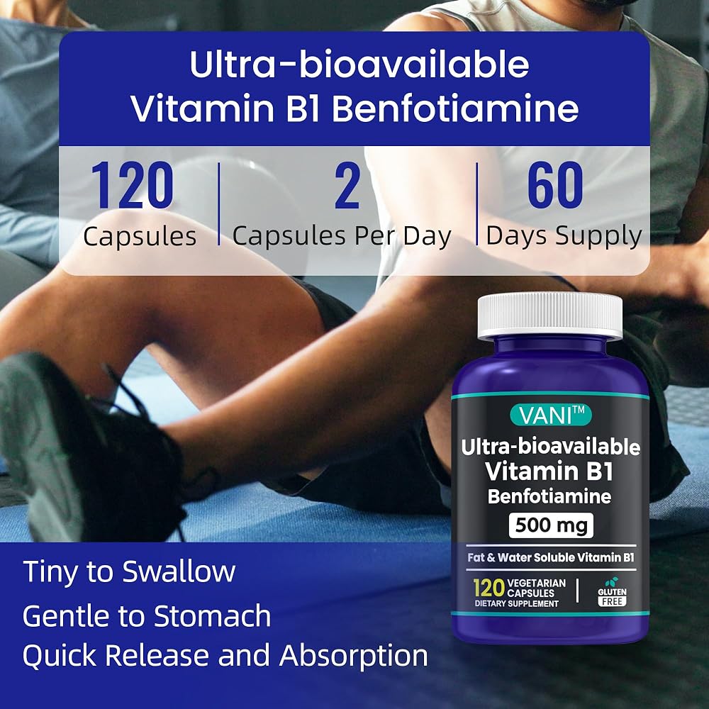 VANI 2 in 1 Enhanced Formula: Vitamin B1 with Benfotiamine 500mg