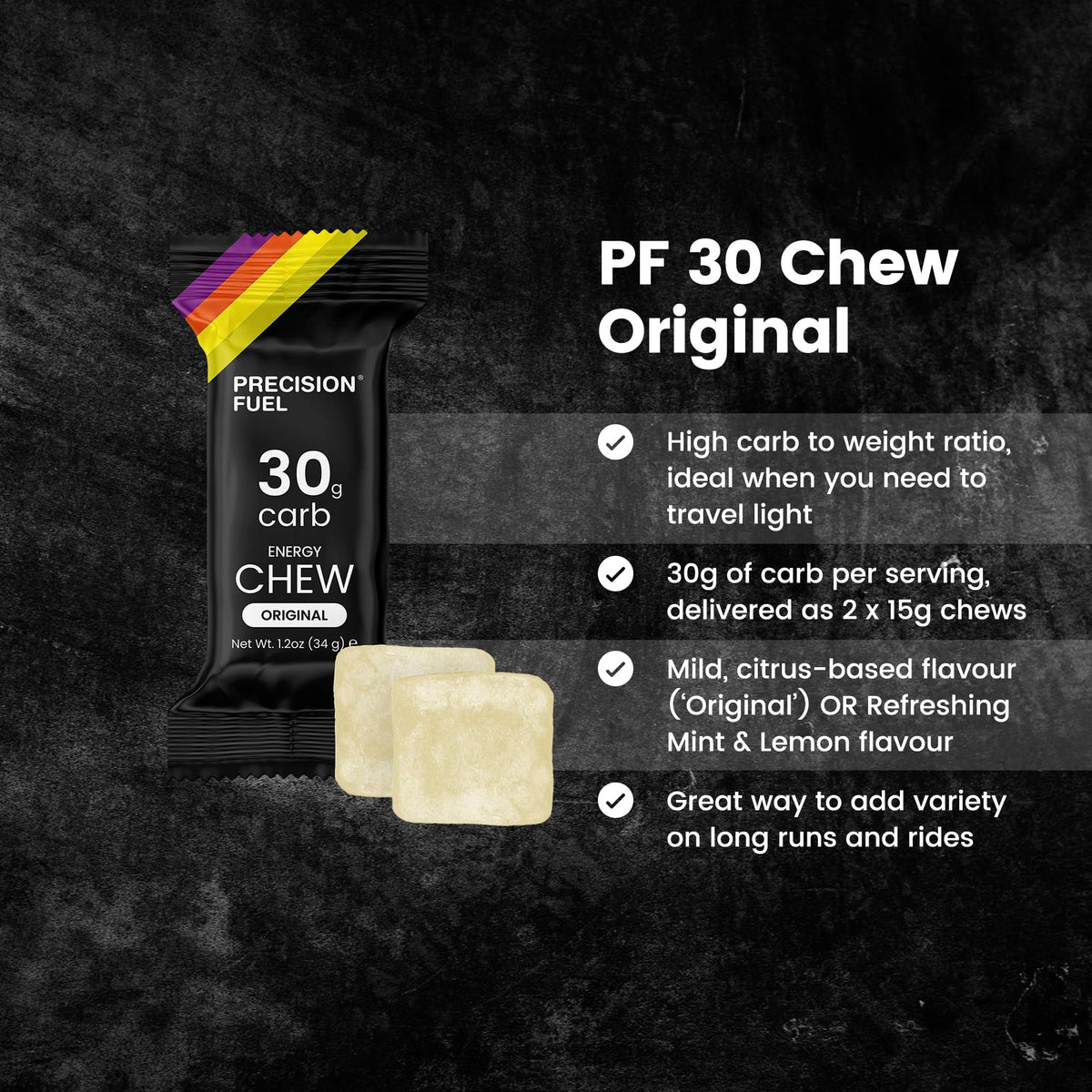 Precision Fuel PF30 Chew Energy Chews - Carbohydrate Fuel