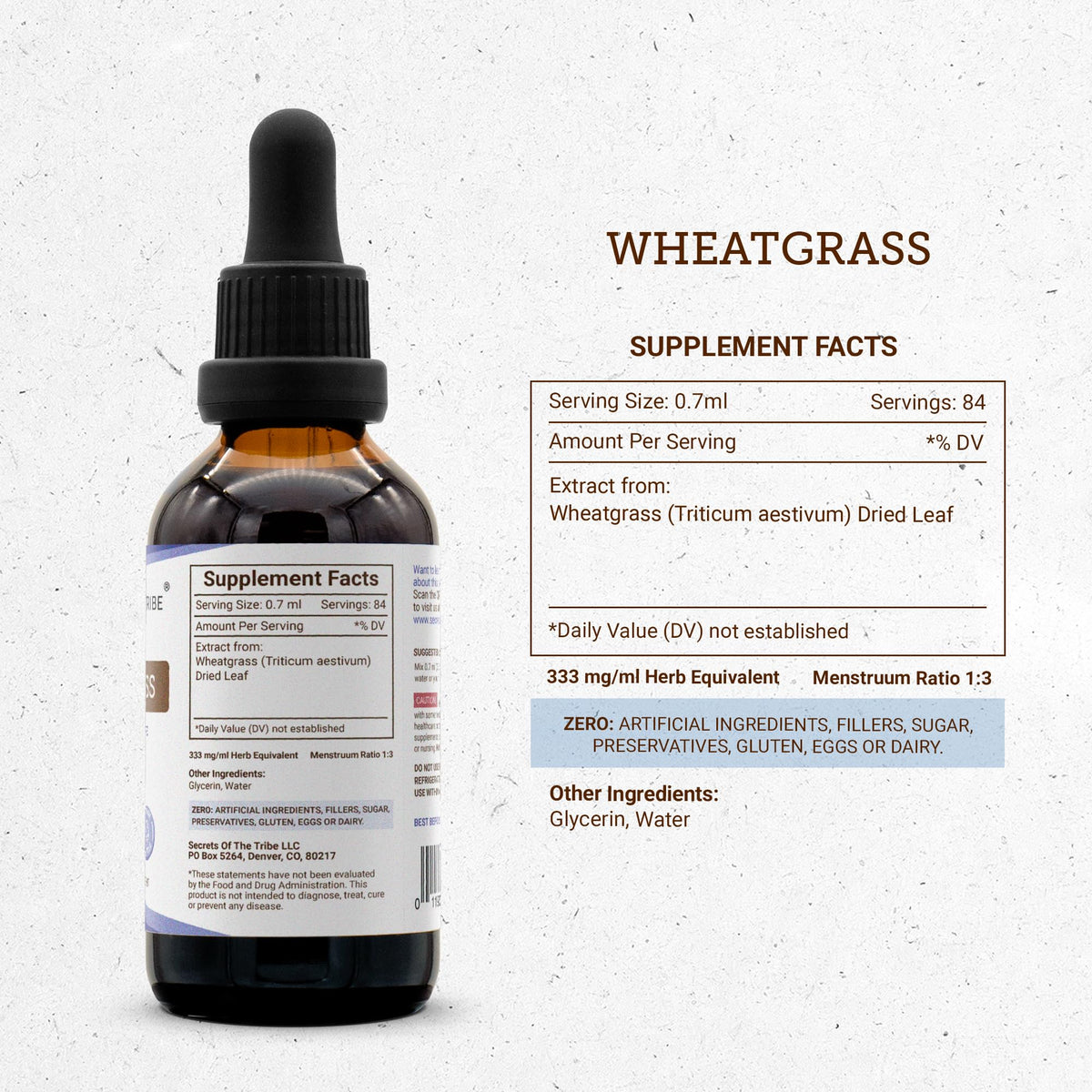 Secrets of the Tribe Wheatgrass Alcohol-Free Liquid Extract