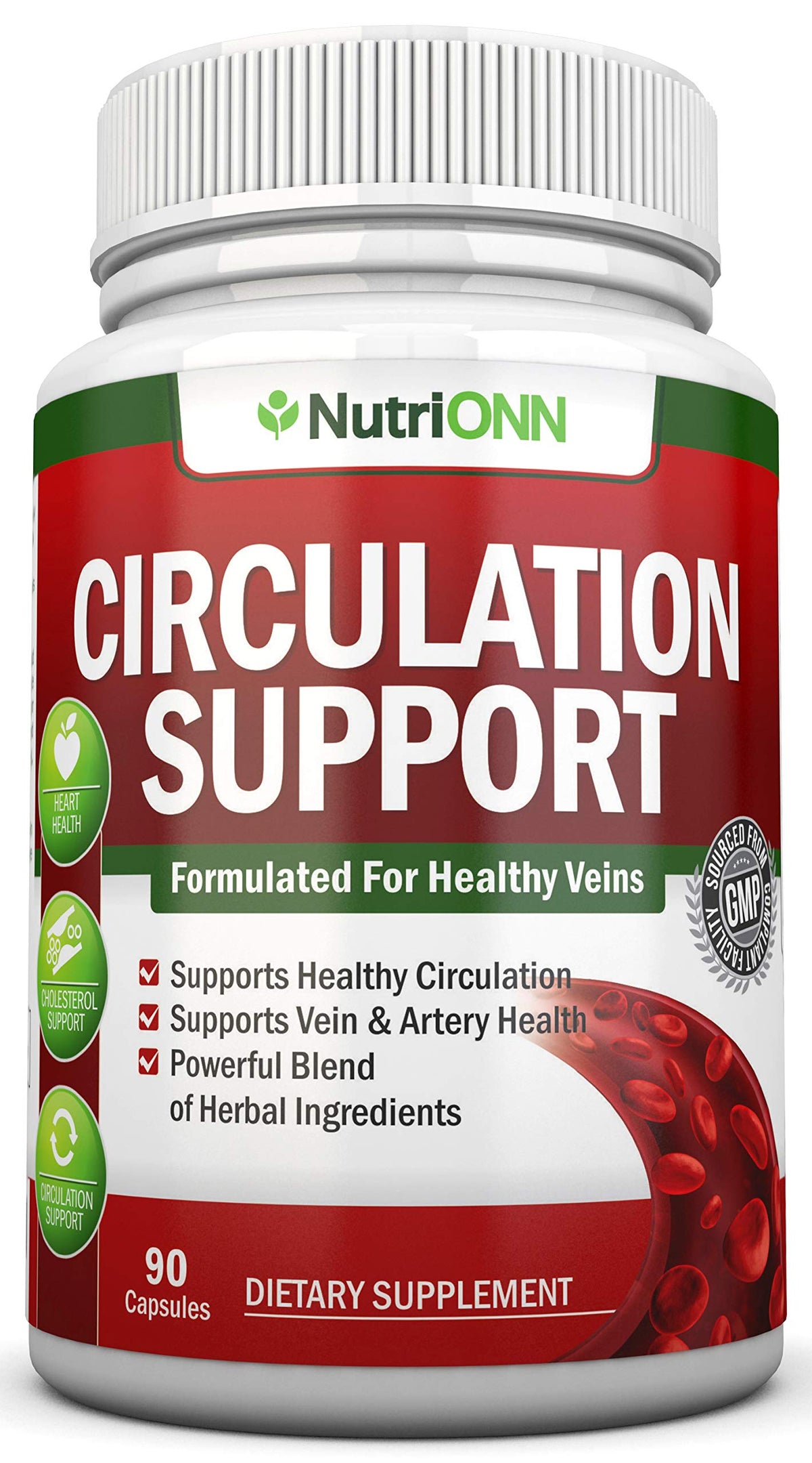 NutriONN Blood Circulation Support Herbal Supplement - 90 Capsules