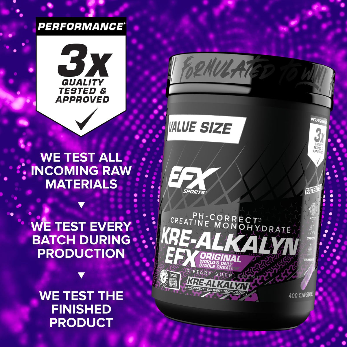 EFX Sports Kre-Alkalyn EFX pH-Correct Creatine - 400 Capsules - image 9