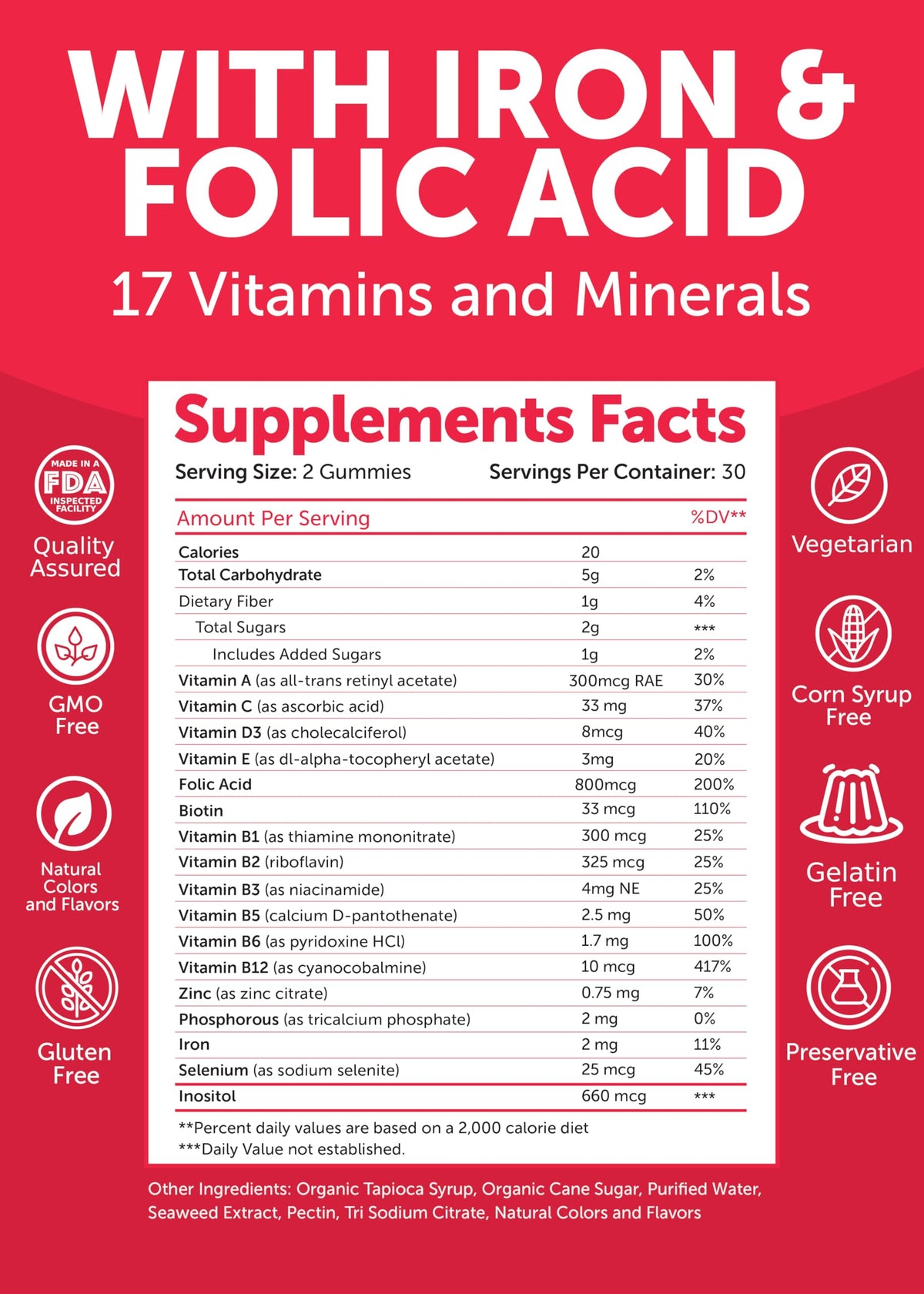 Lunakai Prenatal Vitamins 17-in-1 with Iron & Folic Acid - 60 Gummies - image 5
