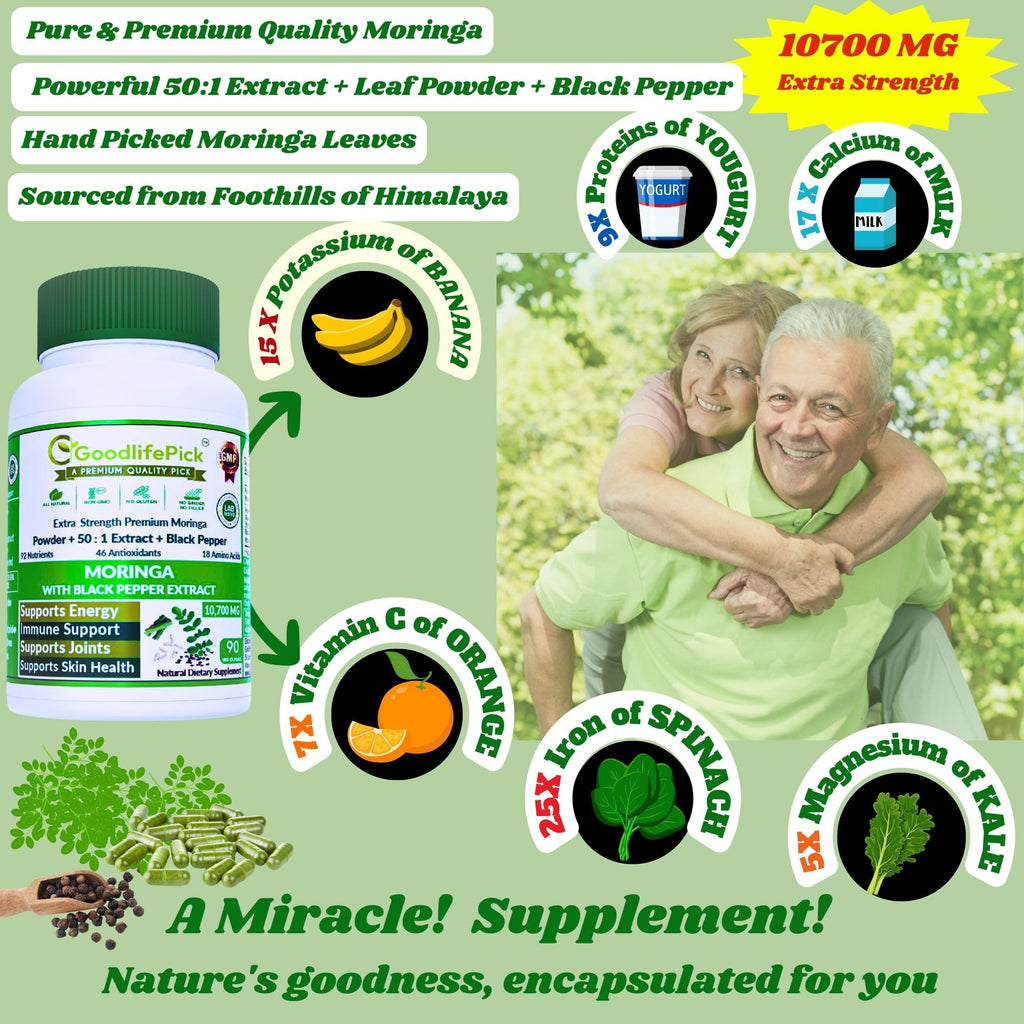 GoodlifePick Premium Moringa Capsules with Black Pepper