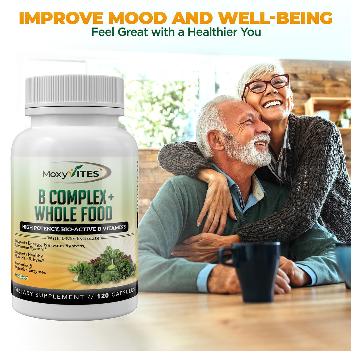MoxyVites Vitamin B Complex for Energy & Stress - 120 Capsules - image 7