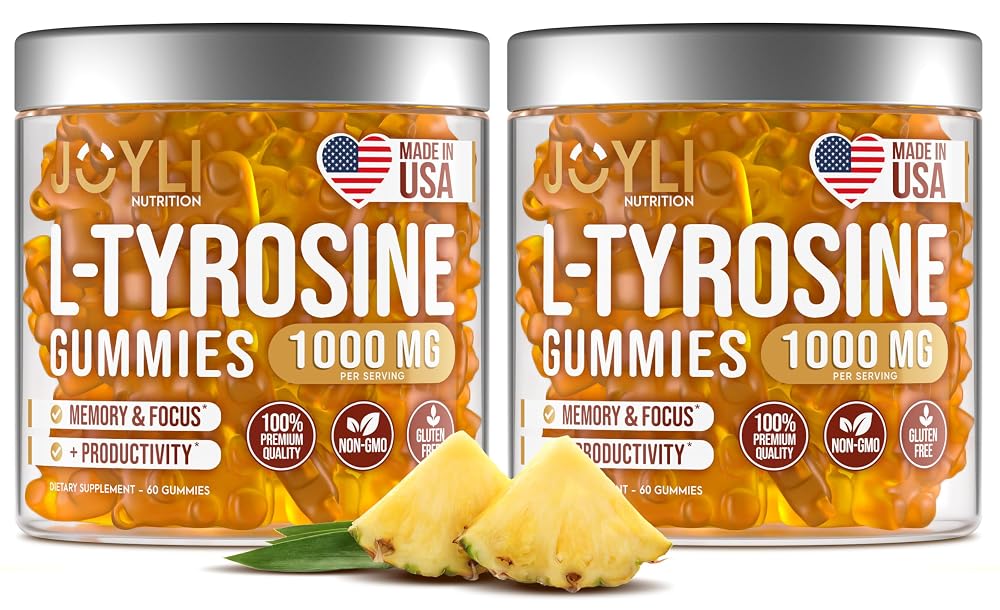 JOYLI Nutrition L-Tyrosine Gummies 1000mg Focus Support - 120 Count