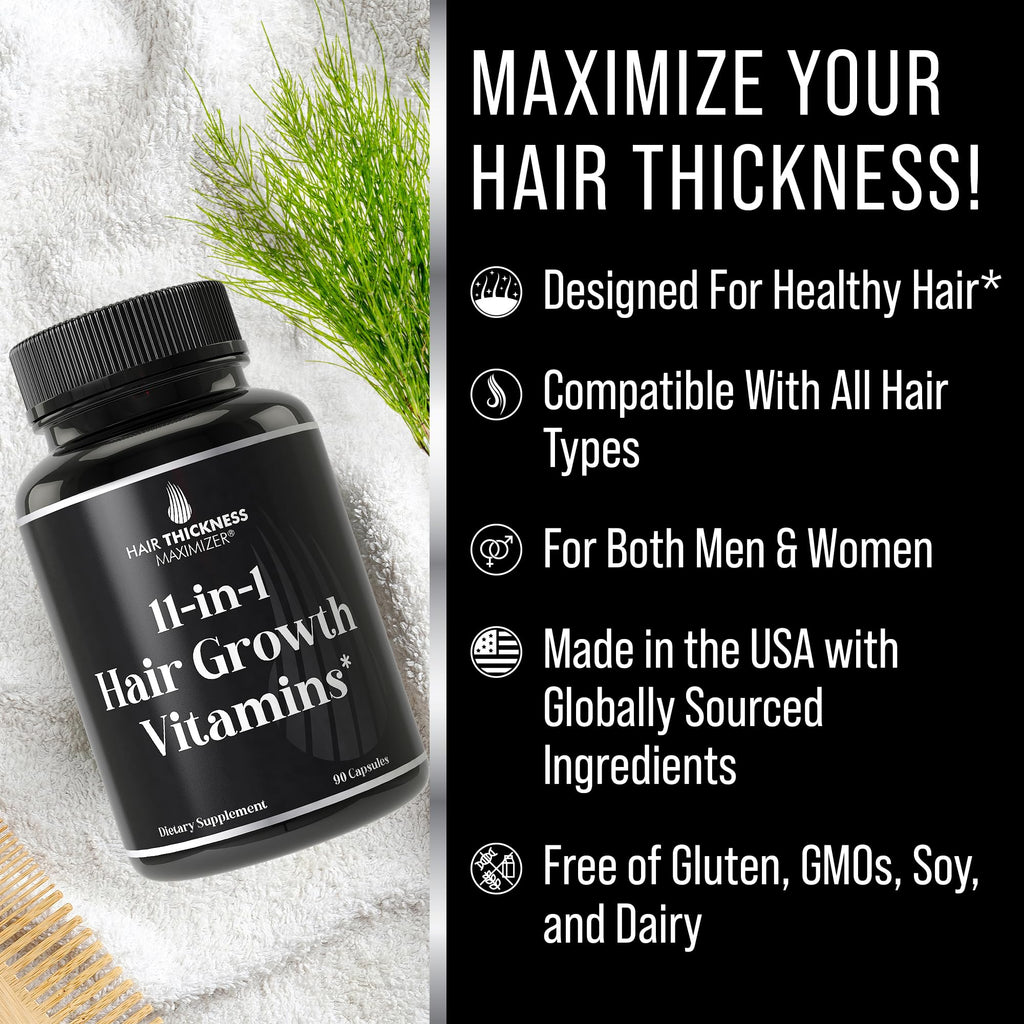 Hair Thickness Maximizer 11-in-1 Hair Growth Vitamins - 90 Capsules - image 3