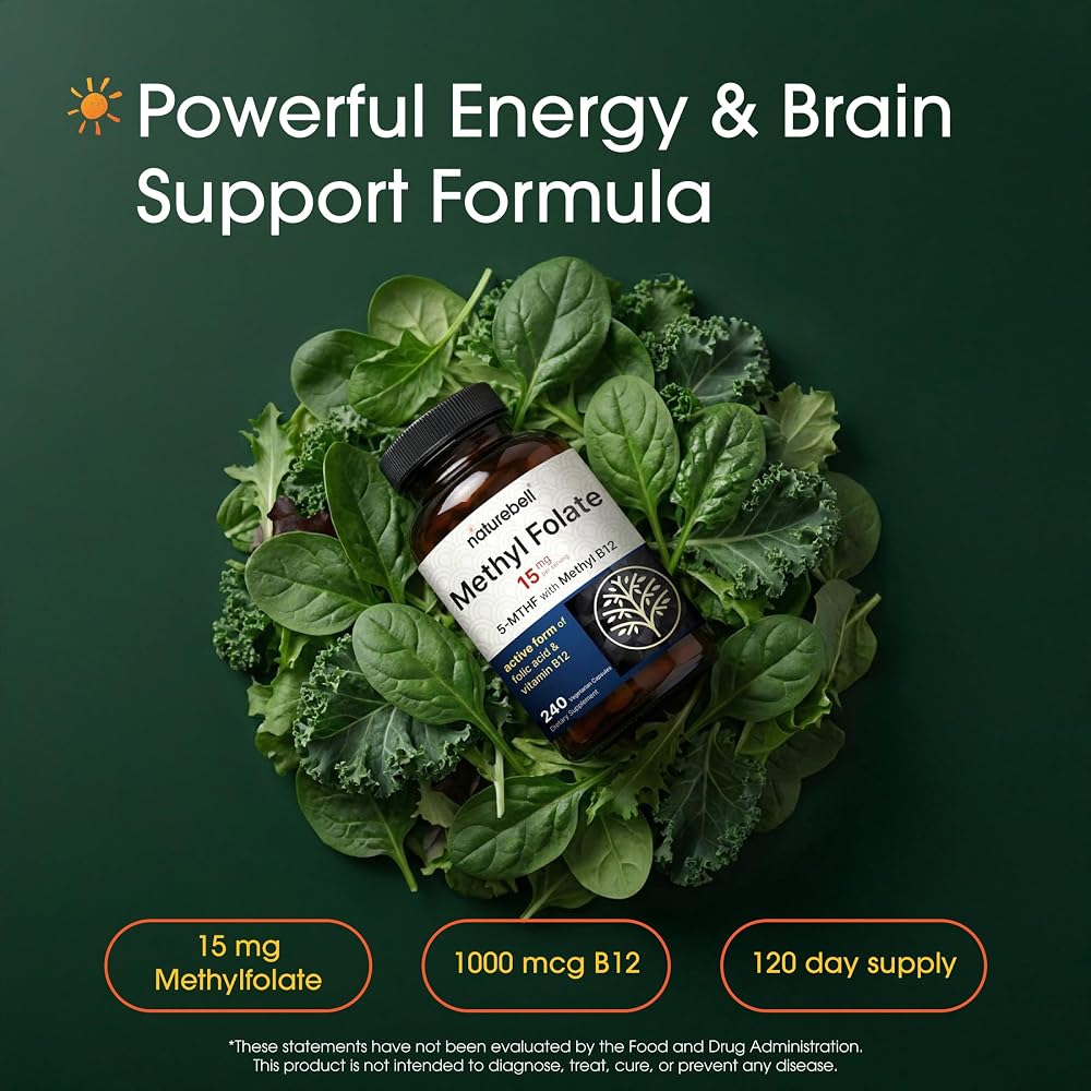 NatureBell Methyl Folate 15mg - 240 Capsules - image 2