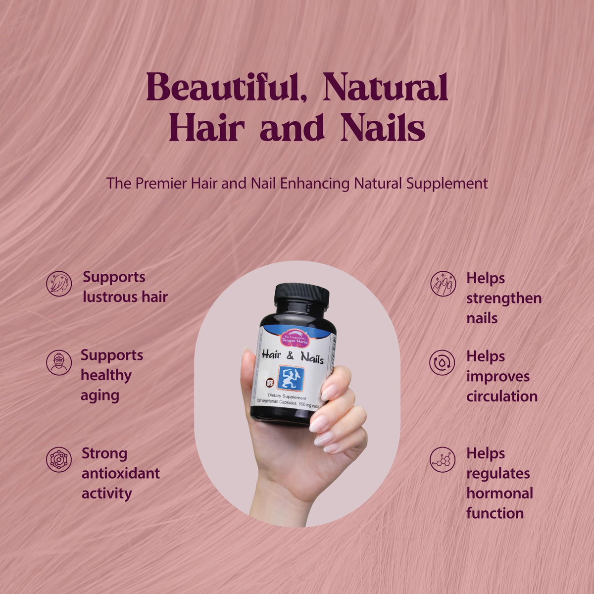 Dragon Herbs Hair and Nails - 100 Capsules - image 2