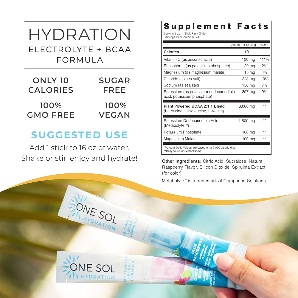 One Sol BCAA & Electrolyte Powder for Hydration, Energy & Recovery