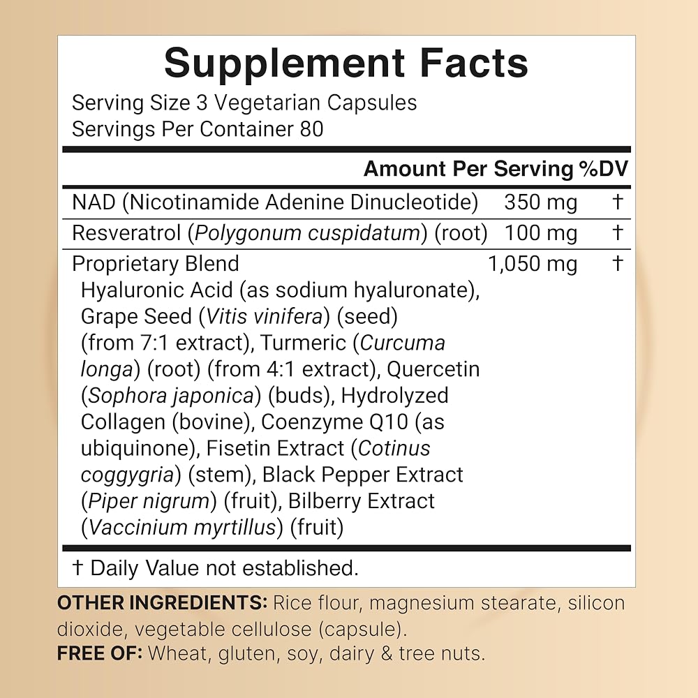 NatureBell NAD+ 11-in-1 Complex 1,500 mg - 240 Vegetarian Capsules - image 2