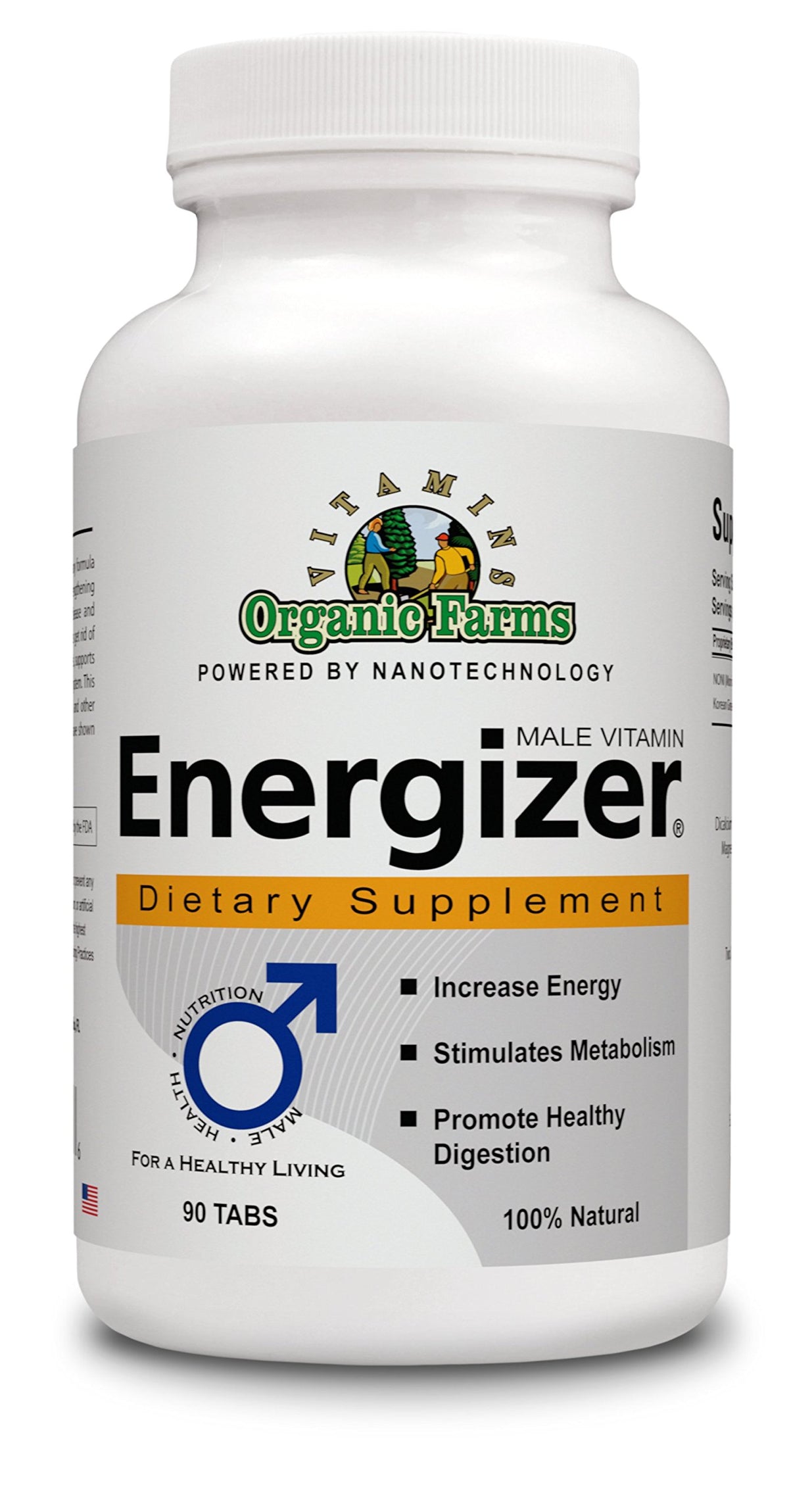 Organic Farms Vitamins Energizer Male Vitamin - 90 Tablets