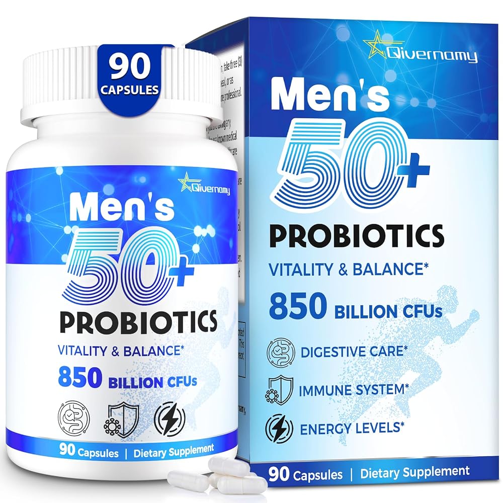 QIVERNAMY Probiotics for Men, Advanced 50+ Mens Probiotic